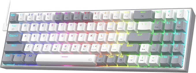 Redragon K628 Pollux 75% Wired RGB Gaming Keyboard, 78 Keys Compact Mechanical Keyboard w/100% Hot-Swap Socket, Free-Mod Plate Mounted PCB & Dedicated Arrow Keys, Quiet Red Switch Redragon K628 Pollux 75% Wired RGB Gaming Keyboard, 78 Keys Compact Mechanical Keyboard w/100% Hot-Swap Socket, Free-Mod Plate Mounted PCB & Dedicated Arrow Keys, Quiet Red Switch