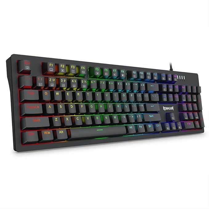 Redragon - K679 RGB Gaming Keyboard - 104 Keys Wired Mechanical Keyboard Absorbing Foams - RGB Backlight - Full Color Keycaps - Upgraded Hot-swappable Socket Redragon - K679 RGB Gaming Keyboard - 104 Keys Wired Mechanical Keyboard Absorbing Foams - RGB Backlight - Full Color Keycaps - Upgraded Hot-swappable Socket