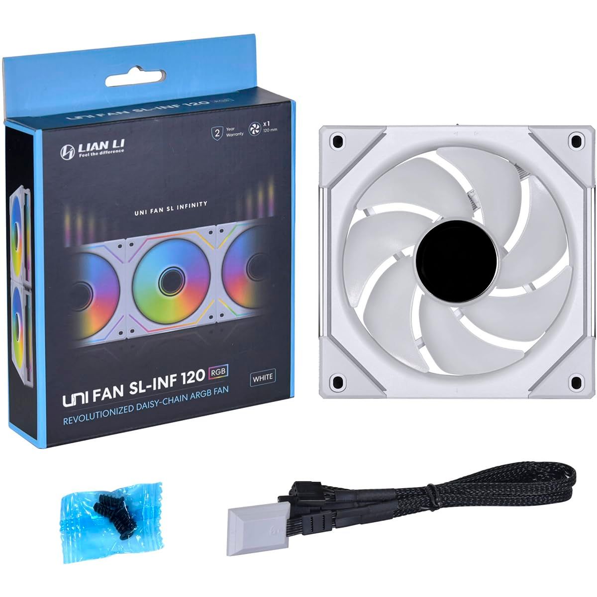 Lian Li UNI Fan SL Infinity Fluid Dynamic Bearing 120mm Case Fan - White