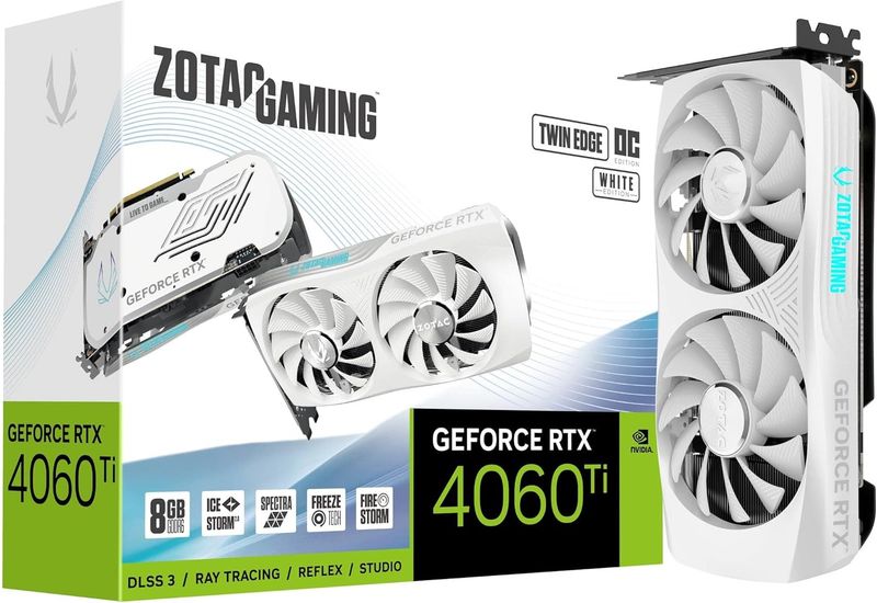 ZOTAC Gaming GeForce RTX 4060 Ti 8GB Twin Edge OC White Edition DLSS 3 8GB GDDR6
