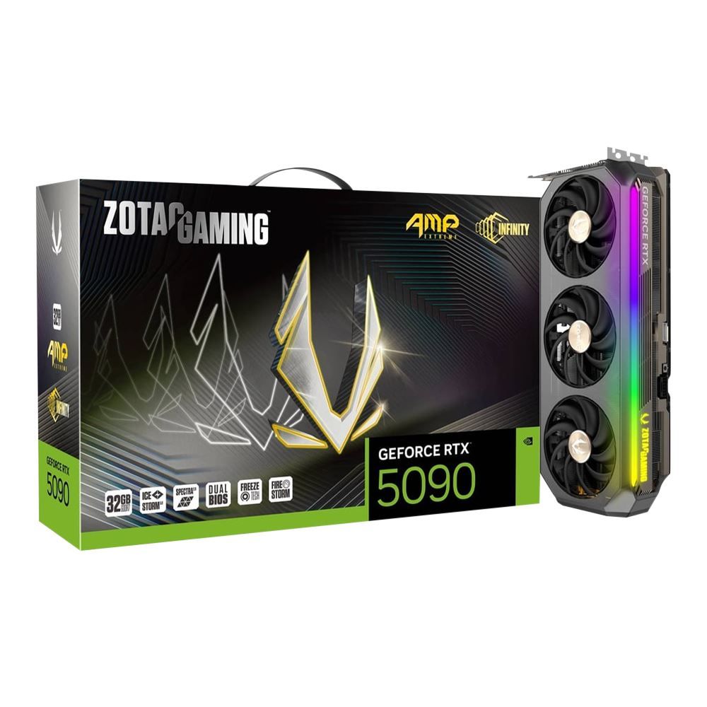 NVIDIA GeForce RTX 5090 AMP Extreme Infinity Overclocked Triple Fan 32GB GDDR7 PCIe 5.0 Graphics Card BY Zotac