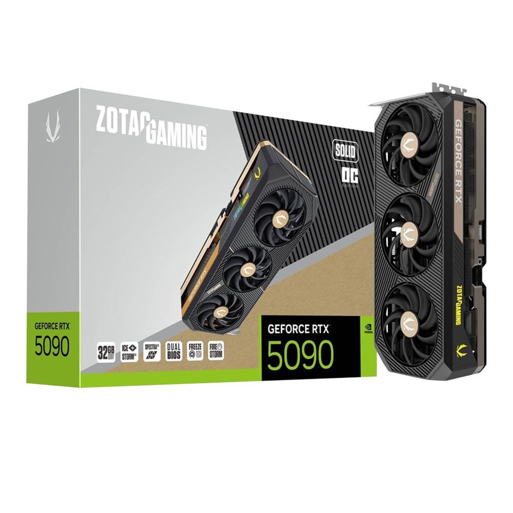 Zotac NVIDIA GeForce RTX 5090 SOLID Overclocked Triple Fan 32GB GDDR7 PCIe 5.0 Graphics Card