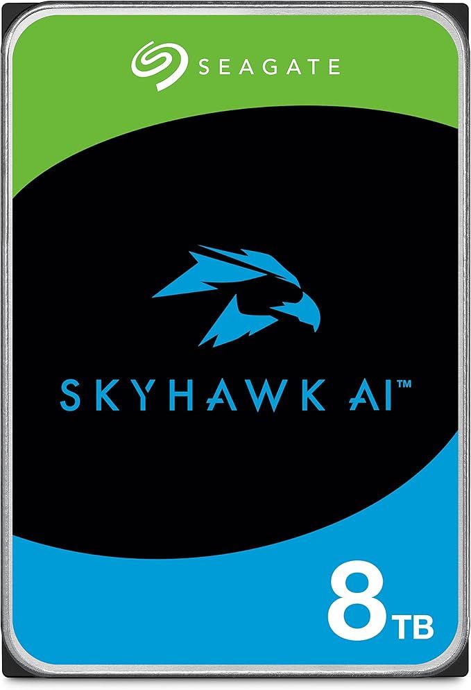 Seagate Skyhawk AI 8TB Surveillance Internal Hard Drive HDD–3.5 Inch SATA 6Gb/s 256MB