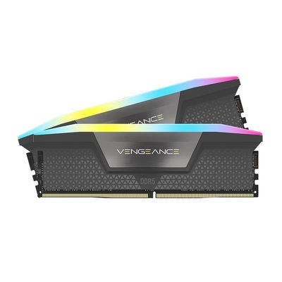 Corsair VENGEANCE RGB 32GB (2 x 16GB) DDR5-6000 PC5-48000 CL36 Dual Channel Desktop Memory Kit CMH32GX5M2M6000Z36 - Black
