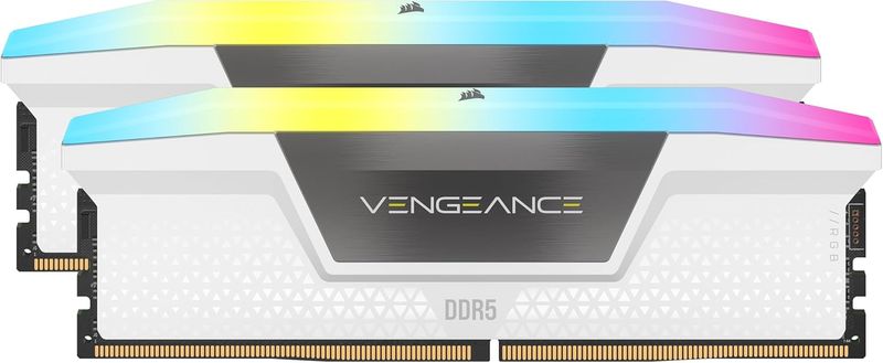 CORSAIR Vengeance RGB DDR5 RAM 32GB (2x16GB) 6000MHz CL36-44-44-96 1.4V AMD Expo & Intel XMP Desktop Computer Memory - White