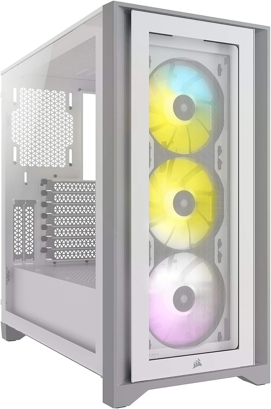Corsair iCue 4000X Mid-Tower ATX White RGB PC Case