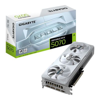 Gigabyte NVIDIA GeForce RTX 5070 EAGLE ICE SFF Overclocked Triple Fan 12GB GDDR7 PCIe 5.0 Graphics Card White