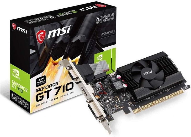 MSI Gaming GeForce GT 710 2GB GDRR3 64-bit HDCP Support DirectX 12 OpenGL 4.5 Single Fan Low Profile Graphics Card
