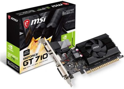 MSI Gaming GeForce GT 710 2GB GDRR3 64-bit HDCP Support DirectX 12 OpenGL 4.5 Single Fan Low Profile Graphics Card