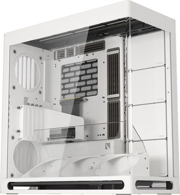 HAVN HS 420 VGPU Dual-Chamber Mid Tower ATX PC Case White | PCIe 5.0 Vertical GPU Kit, 11x 140mm Fan Slots & 2X 420mm Radiator Support, SimpliCable Cable Management, Tempered Glass, PWM Fan Hub