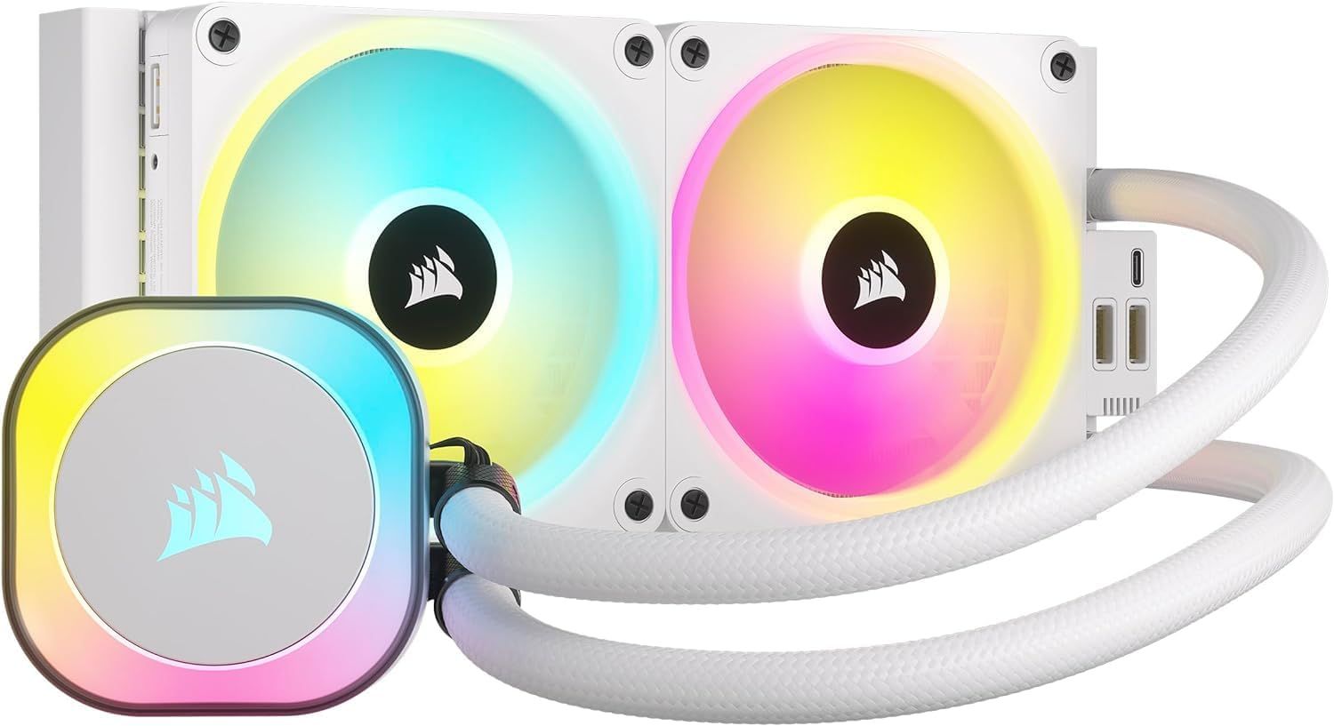 Corsair iCue Link H100i RGB 240MM Dual Fan AIO - White