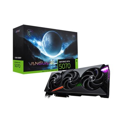 MSI NVIDIA GeForce RTX 5070 VANGUARD SOC Overclocked Triple Fan 12GB GDDR7 PCIe 5.0 Graphics Card