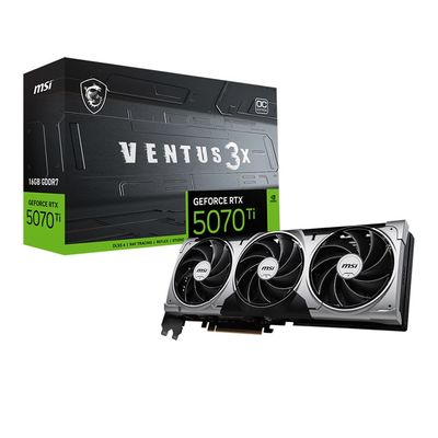 MSI NVIDIA GeForce RTX 5070 Ti VENTUS 3X Overclocked Triple Fan 16GB GDDR7 PCIe 5.0 Graphics Card