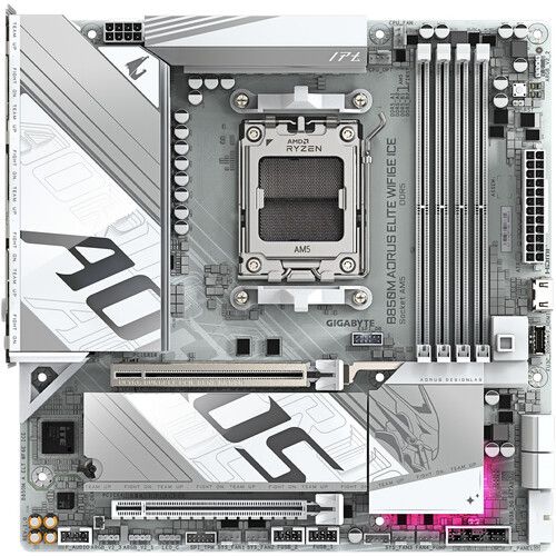 Gigabyte B850M AORUS ELITE WIFI6E ICE AM5 Micro-ATX Motherboard WHITE COLOR