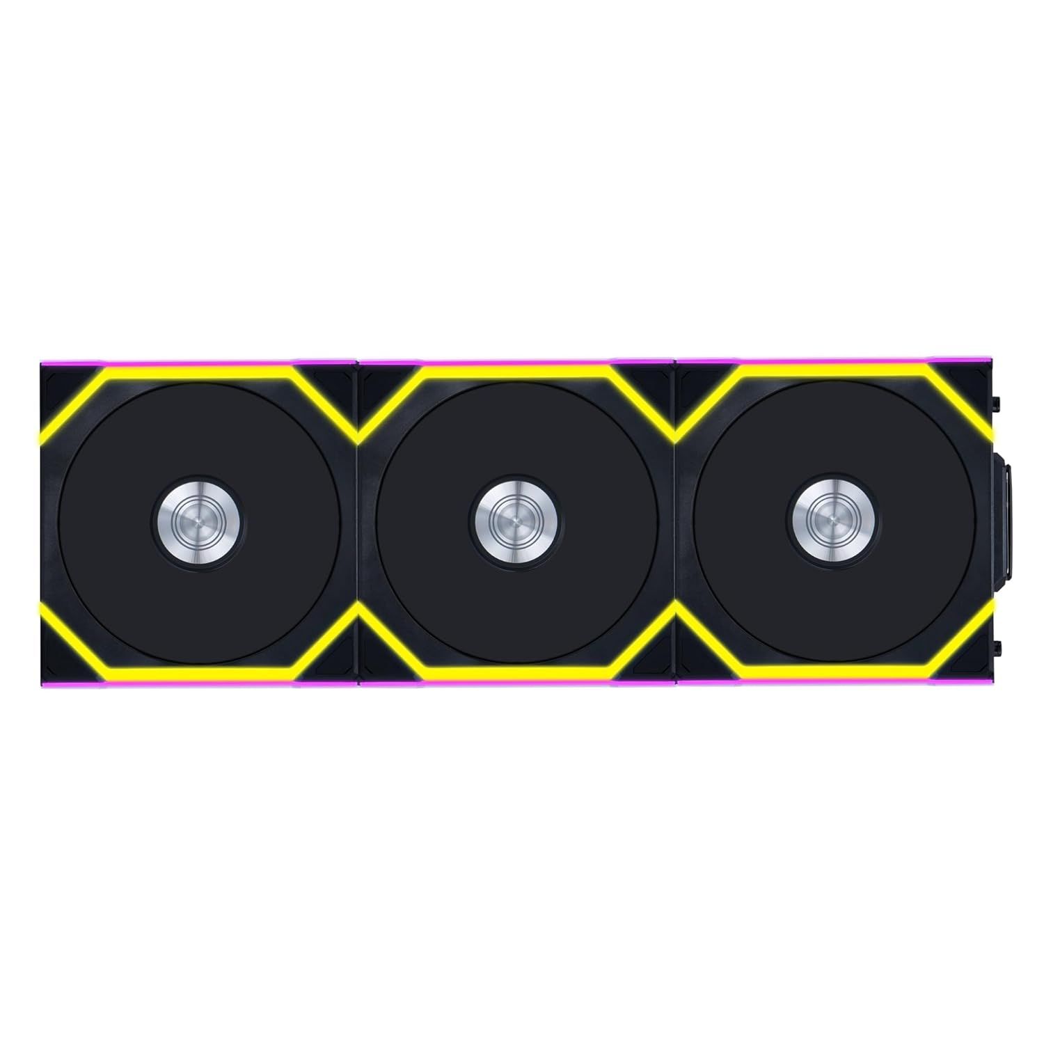 Lian Li UNI Fan SL - Wireless 120 - Triple Pack (Reverse Blade) ARGB Fan - 2.4 GHz Wireless Signal for RGB & Fan Control - Controller Included and Required - Black