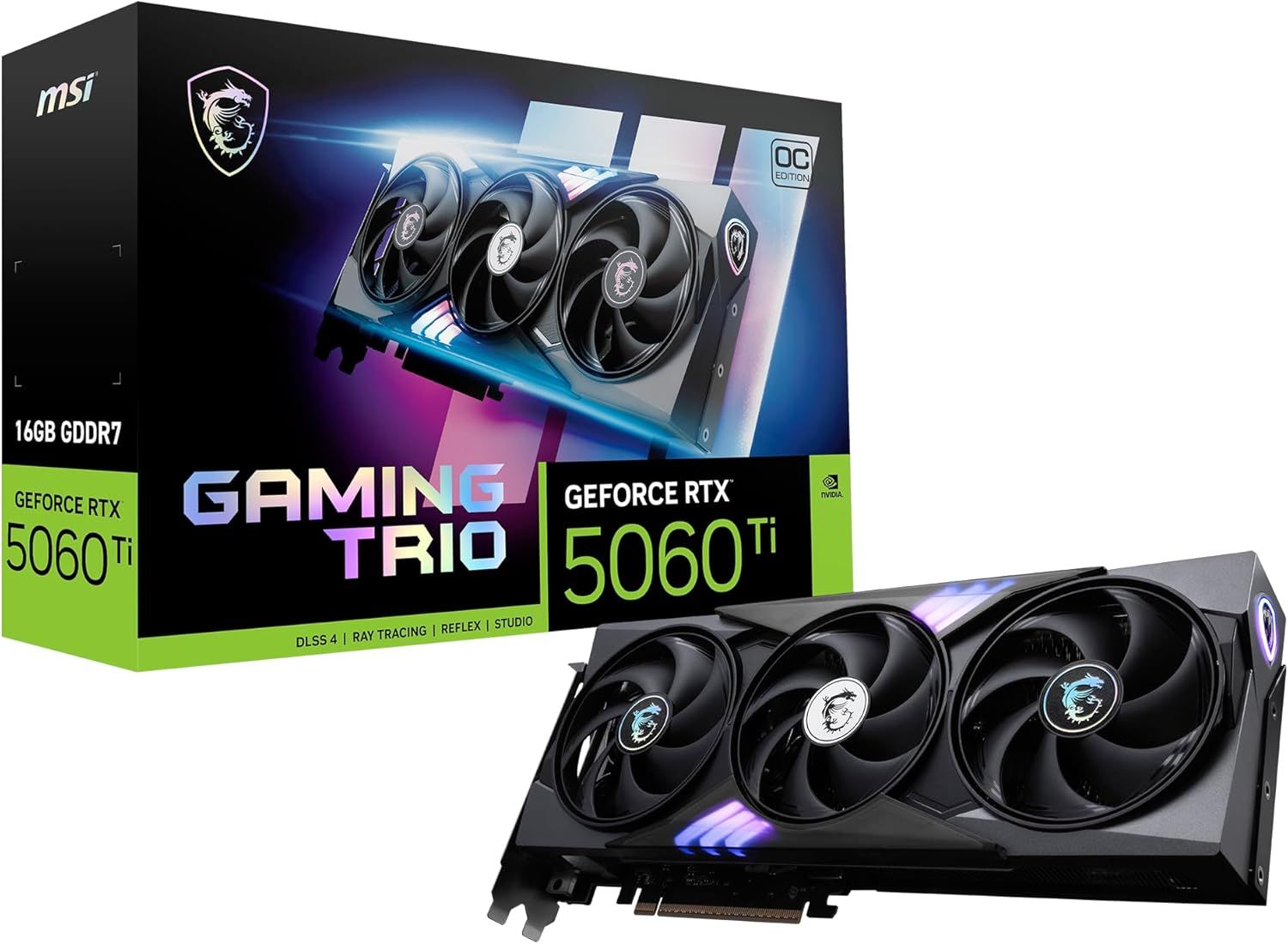 MSI Gaming RTX 5060 Ti 16G Gaming Trio OC Graphics Card - Black