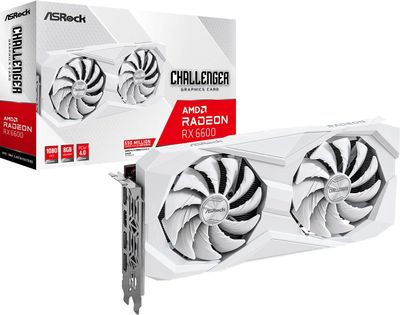 ASRock AMD Radeon RX 6600 Challenger 8GB GDDR6 Graphics Card White