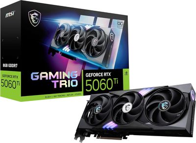 MSI Gaming RTX 5060 Ti 8G Gaming Trio OC Graphics Card Black