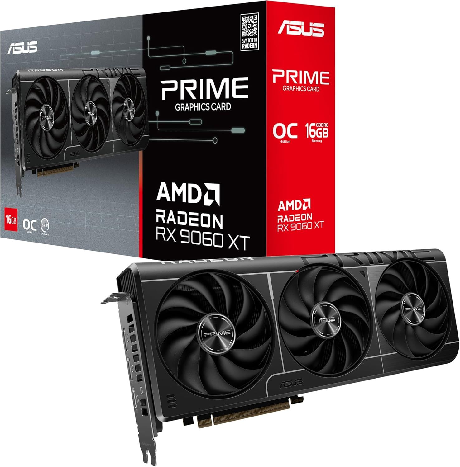 ASUS Prime Radeon™ RX 9060 XT 16GB GDDR6 OC Edition Graphics Card