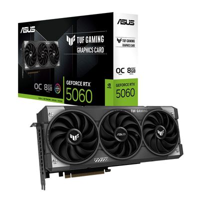 ASUS NVIDIA GeForce RTX 5060 TUF Gaming Overclocked Triple Fan 8GB GDDR7 PCIe 5.0 Graphics Card