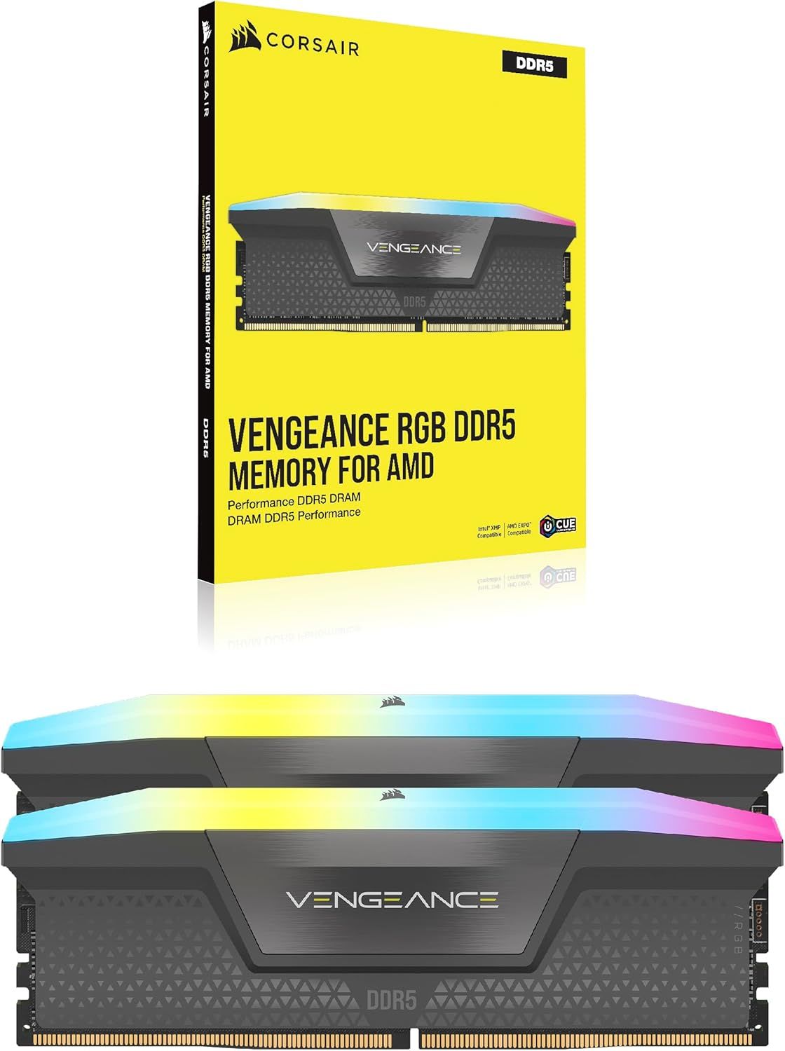 CORSAIR Vengeance RGB 32GB (2 x 16GB) 288-Pin PC RAM DDR5 6400 (PC5 51200) Desk