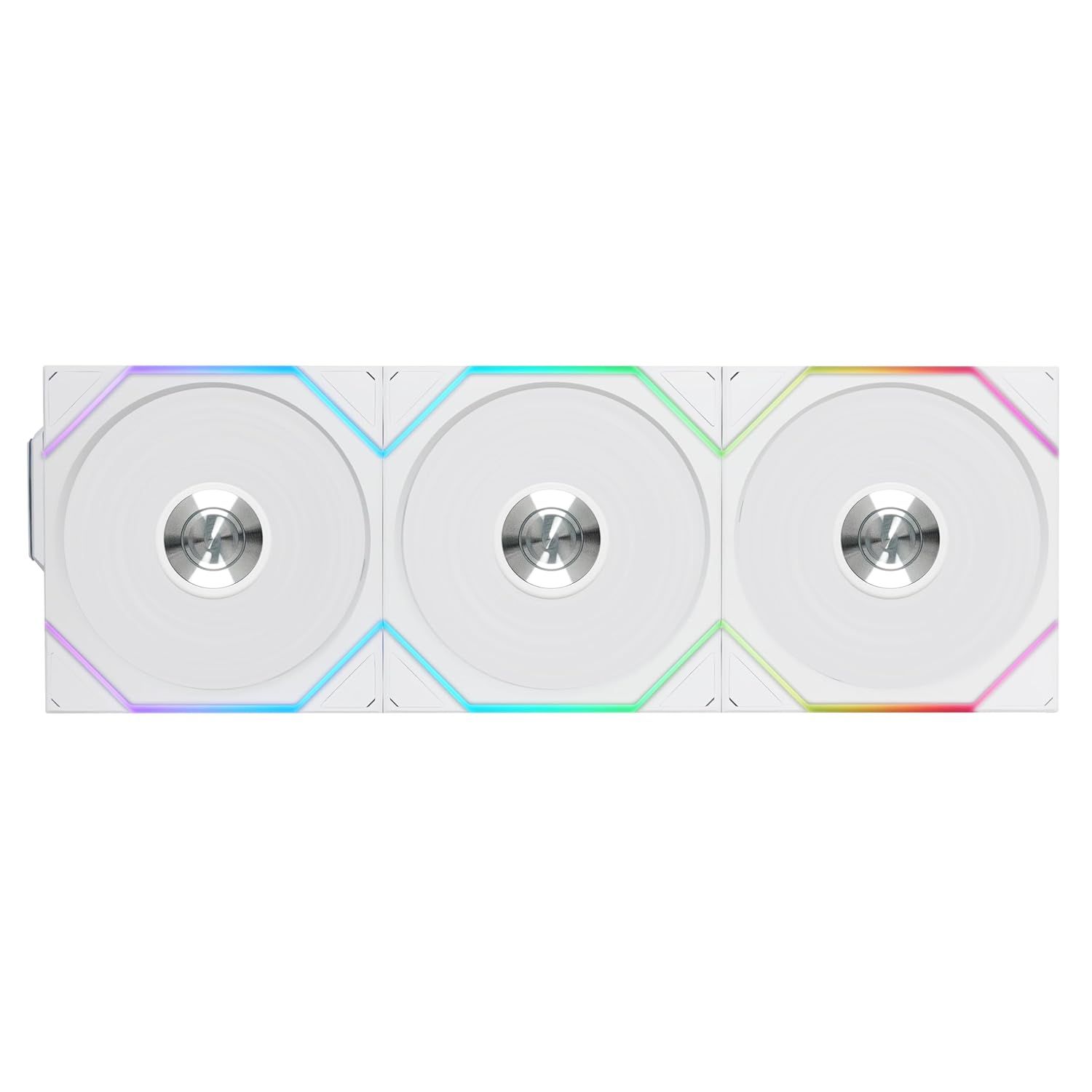 Lian Li UNI Fan TL Wireless 120-Triple Pack-2.4 GHz Wireless Signal ARGB Fan-Infinity Mirror-Daisy-Chain Design-Customizable Lighting Effects-Controller Included & Required - White Lian Li UNI Fan TL Wireless 120-Triple Pack-2.4 GHz Wireless Signal ARGB Fan-Infinity Mirror-Daisy-Chain Design-Customizable Lighting Effects-Controller Included & Required - White
