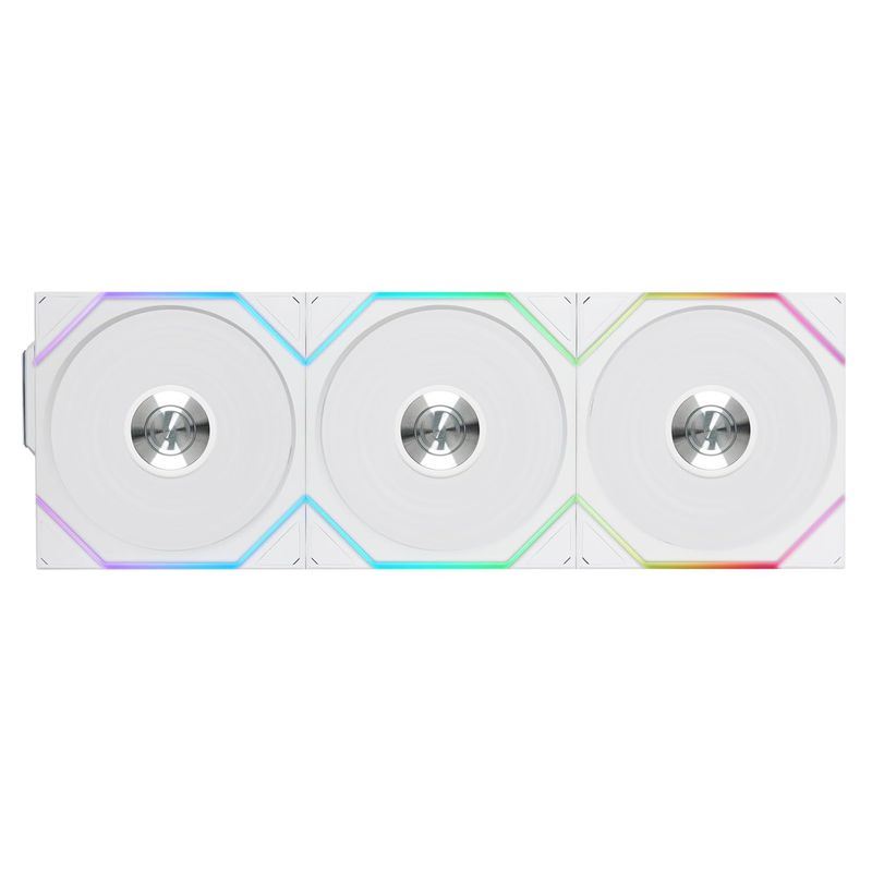 Lian Li UNI Fan TL Wireless 120-Triple Pack-2.4 GHz Wireless Signal ARGB Fan-Infinity Mirror-Daisy-Chain Design-Customizable Lighting Effects-Controller Included & Required - White Lian Li UNI Fan TL Wireless 120-Triple Pack-2.4 GHz Wireless Signal ARGB Fan-Infinity Mirror-Daisy-Chain Design-Customizable Lighting Effects-Controller Included & Required - White