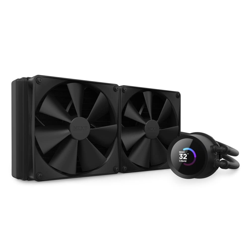 NZXT Kraken 280 - RL-KN280-B1-280mm AIO CPU Liquid Cooler - Customizable 1.54 NZXT Kraken 280 - RL-KN280-B1-280mm AIO CPU Liquid Cooler - Customizable 1.54" Square LCD Display for Images, Performance Metrics and More - High-Performance Pump - 2 x F140P Fans - Black