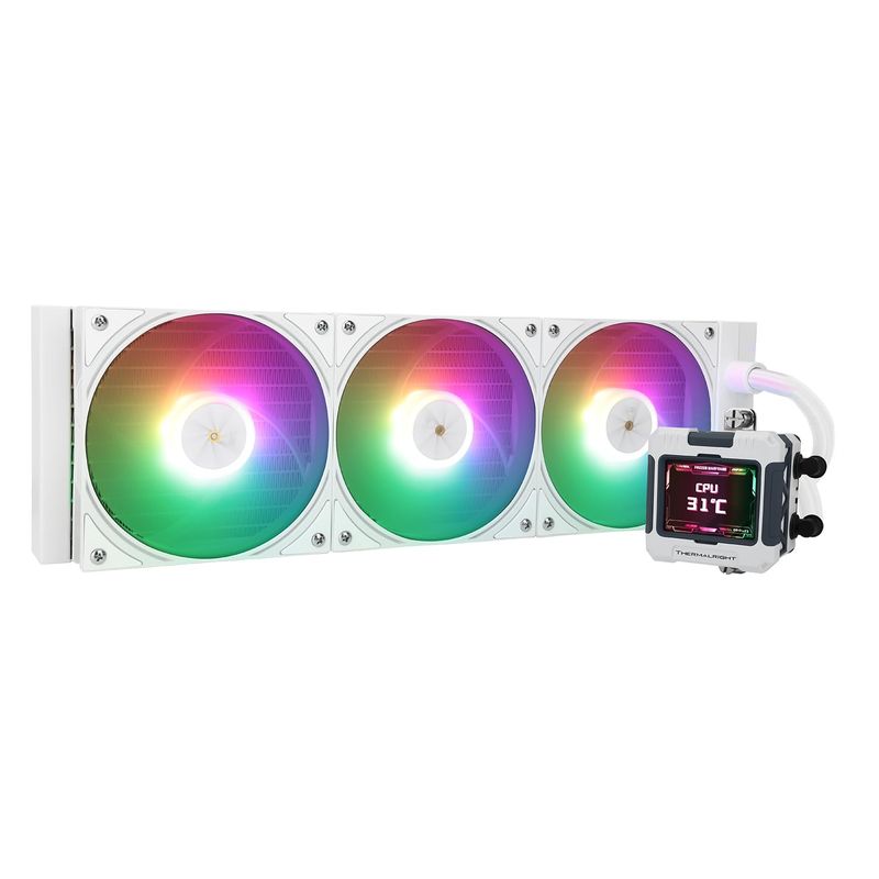 Thermalright FW 360 White ARGB V2 CPU Water Cooler with 3 PWM Fans with 2000RPM,IPS LCD Screen with 320 * 240 Resolution,Liquid CPU Cooler,CPU PC Aio Cooler Thermalright FW 360 White ARGB V2 CPU Water Cooler with 3 PWM Fans with 2000RPM,IPS LCD Screen with 320 * 240 Resolution,Liquid CPU Cooler,CPU PC Aio Cooler