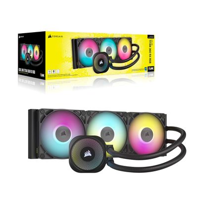 CORSAIR iCUE Link Titan 360 RX RGB Liquid CPU Cooler – 360mm AIO – Low-Noise – FlowDrive Cooling Engine – Intel LGA 1851/1700, AMD AM5/AM4 – 3X RX120 RGB Fans – iCUE Link System Hub Included – Black CORSAIR iCUE Link Titan 360 RX RGB Liquid CPU Cooler – 360mm AIO – Low-Noise – FlowDrive Cooling Engine – Intel LGA 1851/1700, AMD AM5/AM4 – 3X RX120 RGB Fans – iCUE Link System Hub Included – Black