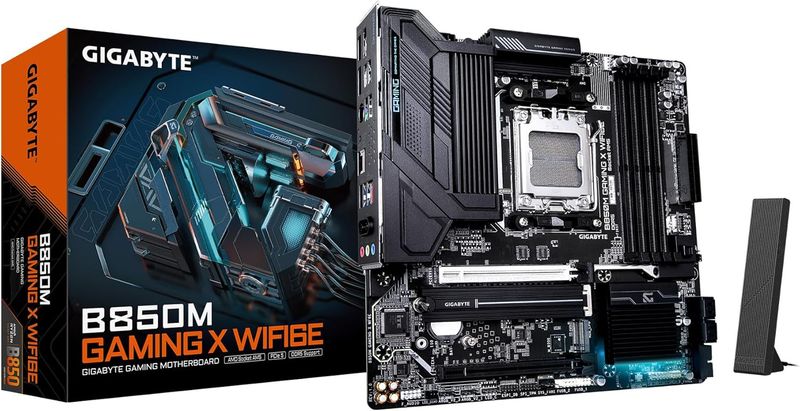 GIGABYTE B850M Gaming X WIFI6E AMD AM5 LGA 1718 Motherboard, mATX, DDR5, 2X M.2, PCIe 5.0, USB-C, WIFI6E, 2.5GbE LAN, EZ-Latch, 5-Year Warranty GIGABYTE B850M Gaming X WIFI6E AMD AM5 LGA 1718 Motherboard, mATX, DDR5, 2X M.2, PCIe 5.0, USB-C, WIFI6E, 2.5GbE LAN, EZ-Latch, 5-Year Warranty