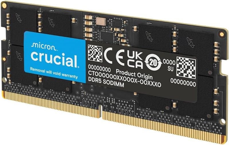 Crucial 32GB DDR5 RAM, 5600MHz (or 5200MHz or 4800MHz) Laptop Memory, SODIMM 262-Pin, Compatible with 13th Gen Intel Core and AMD Ryzen 6000