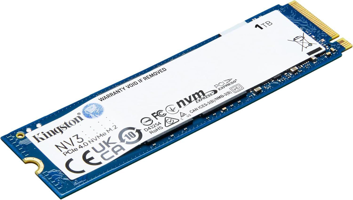 Kingston NV3 1TB M.2 2280 NVMe SSD | PCIe 4.0 Gen 4x4 | Up to 6000 MB/s | SNV3S/1000G Kingston NV3 1TB M.2 2280 NVMe SSD | PCIe 4.0 Gen 4x4 | Up to 6000 MB/s | SNV3S/1000G