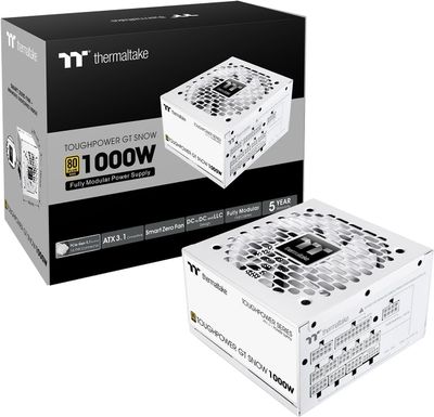 Thermaltake Toughpower GT 1000W; ATX 3.1; Native PCIe 5.1 12V-2x6; Full Modular; Flat Cables; Color Matched Connectors; Japanese Main Capacitors; 80 Plus Gold
