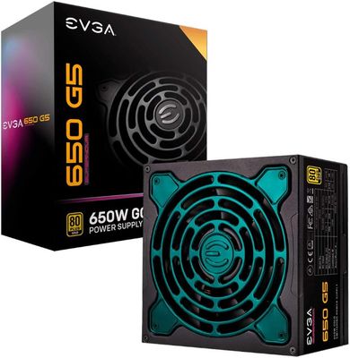 EVGA 650 G5, 80 Plus Gold 650W, Fully Modular, ECO Mode with Fdb Fan, 100% Japanese Capacitors, 10 Year Warranty, Compact 150mm Size, Power Supply