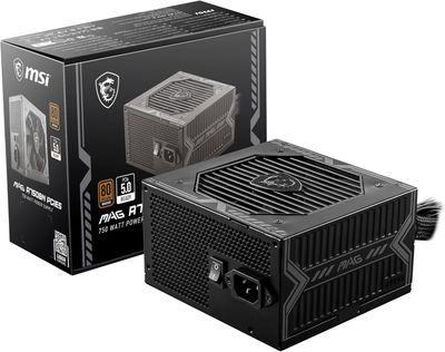 MSI MAG A750BN PCIE5, Non-Modular Compact Gaming 750W Power Supply, 80+ Bronze, Low-Noise Fan,12V-2x6 Cable, PCIE 5.0 Ready MSI MAG A750BN PCIE5, Non-Modular Compact Gaming 750W Power Supply, 80+ Bronze, Low-Noise Fan,12V-2x6 Cable, PCIE 5.0 Ready