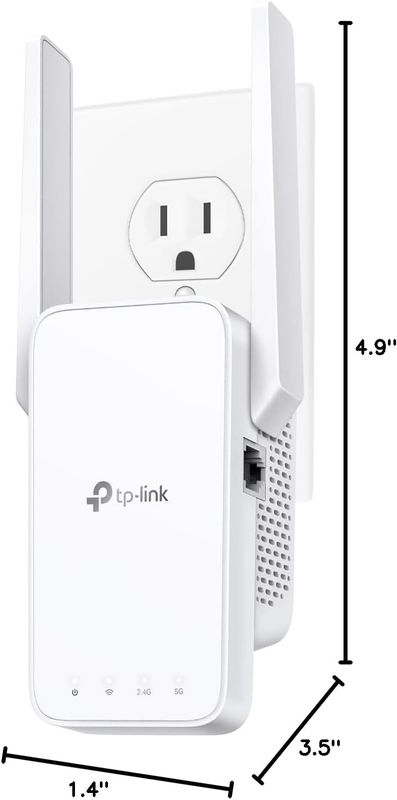 TP-Link AC1200 WiFi Extender, 2025 Wirecutter Best WiFi Extender, 1.2Gbps Home Signal Booster, Dual Band 5GHz/2.4GHz, Up to 1600 Sq.ft and 32 Devices, EasyMesh Compatible, One Ethernet Port TP-Link AC1200 WiFi Extender, 2025 Wirecutter Best WiFi Extender, 1.2Gbps Home Signal Booster, Dual Band 5GHz/2.4GHz, Up to 1600 Sq.ft and 32 Devices, EasyMesh Compatible, One Ethernet Port