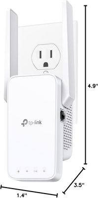 TP-Link AC1200 WiFi Extender, 2025 Wirecutter Best WiFi Extender, 1.2Gbps Home Signal Booster, Dual Band 5GHz/2.4GHz, Up to 1600 Sq.ft and 32 Devices, EasyMesh Compatible, One Ethernet Port TP-Link AC1200 WiFi Extender, 2025 Wirecutter Best WiFi Extender, 1.2Gbps Home Signal Booster, Dual Band 5GHz/2.4GHz, Up to 1600 Sq.ft and 32 Devices, EasyMesh Compatible, One Ethernet Port
