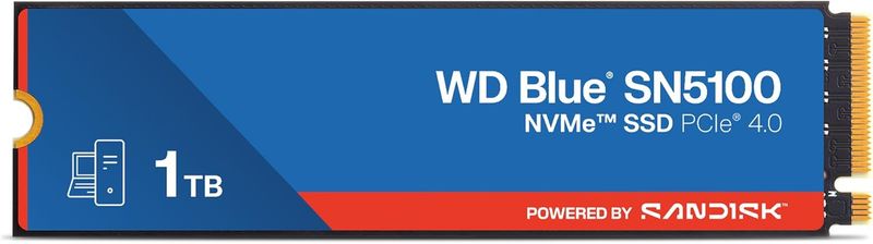 WD Blue SN5100 1TB NVMe SSD - M.2 2280, PCIe Gen 4.0, Internal Solid State Drive - Read Speeds Up to 7,100MB/s WD Blue SN5100 1TB NVMe SSD - M.2 2280, PCIe Gen 4.0, Internal Solid State Drive - Read Speeds Up to 7,100MB/s