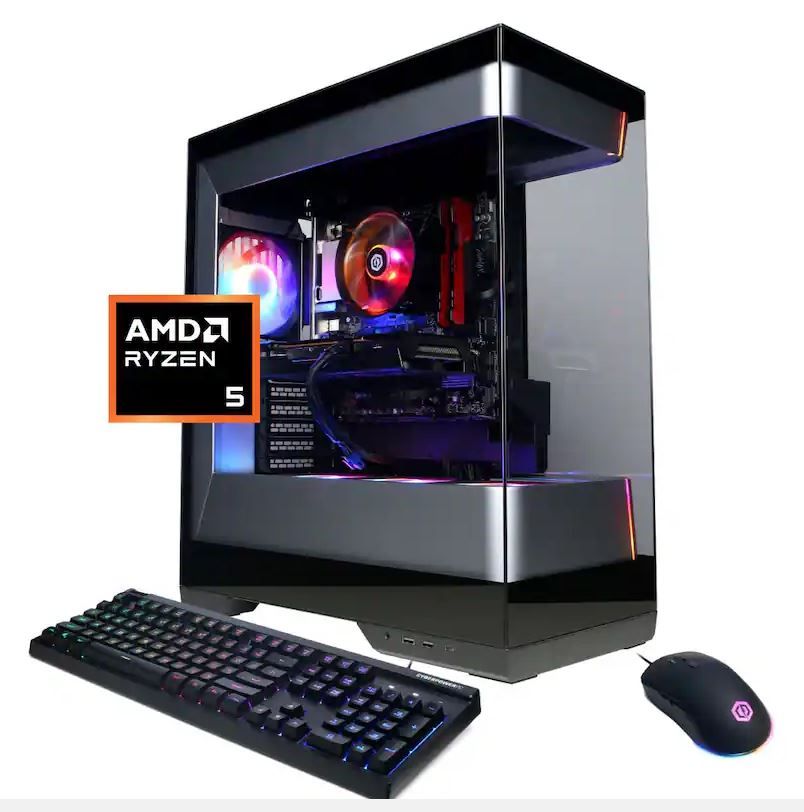 CyberPowerPC - Gaming Desktop - AMD Ryzen 5 5500 - AMD Radeon RX 6500 XT 4GB - 16GB Mem - 1TB PCIe 4.0 SSD - CyberPowerPC - Gaming Desktop - AMD Ryzen 5 5500 - AMD Radeon RX 6500 XT 4GB - 16GB Mem - 1TB PCIe 4.0 SSD -