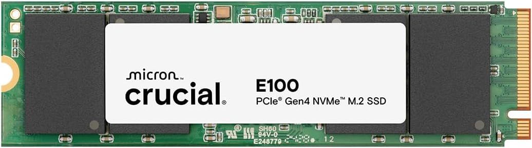 Crucial E100 1TB M.2 NVMe PCIe Gen4 Internal SSD, Up to 5,000MB/s, Laptop & Desktop Compatible Crucial E100 1TB M.2 NVMe PCIe Gen4 Internal SSD, Up to 5,000MB/s, Laptop & Desktop Compatible