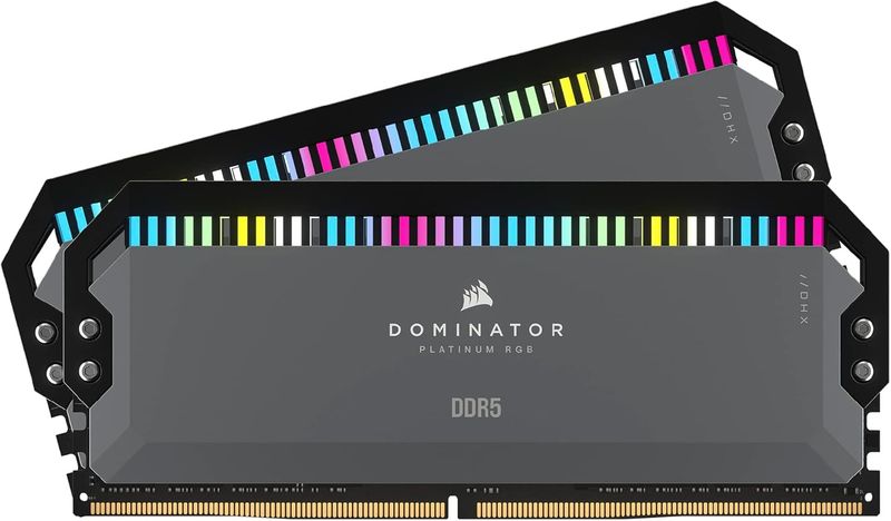 CORSAIR DOMINATOR PLATINUM RGB DDR5 64GB (2x32GB) DDR5 5600MHz CL40 AMD EXPO Intel XMP iCUE Compatible Computer Memory – Gray