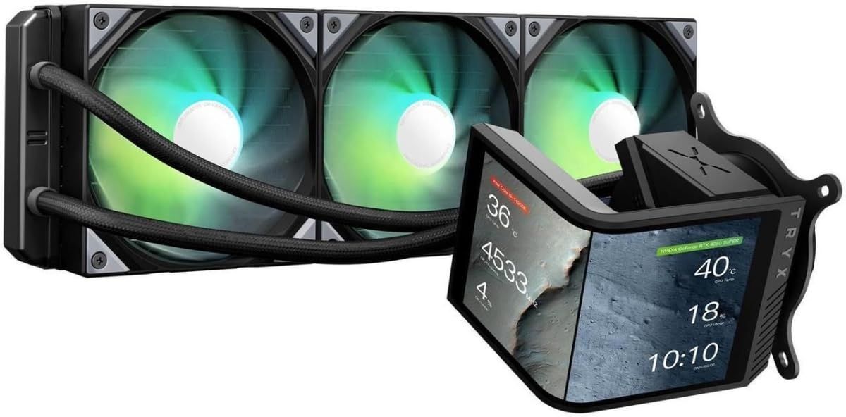 Customizable AIO Cooler 360mm Asetek Adela Pump 280w TDP ARGB Fan Intel LGA 1851/1700 AMD AM5/AM4