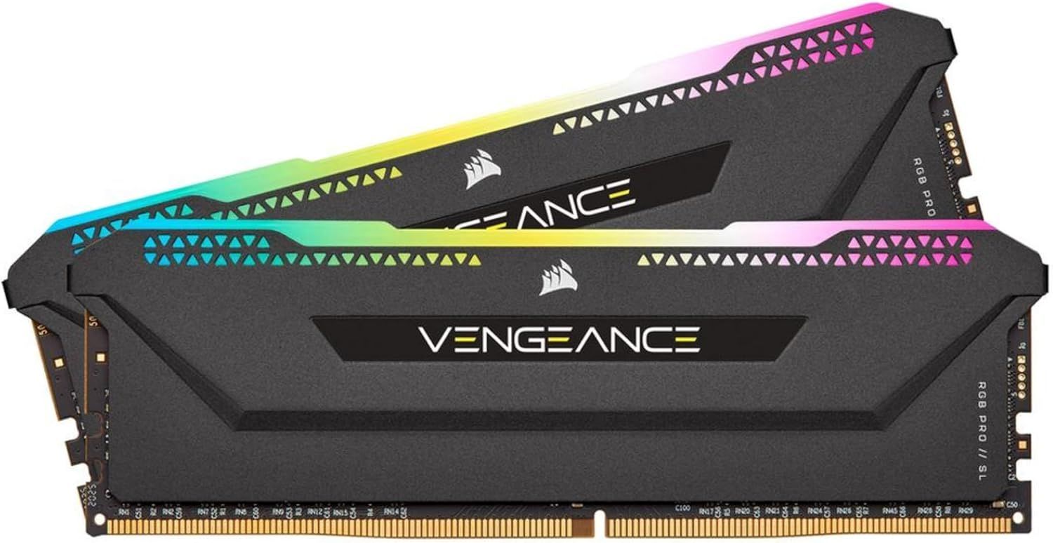 Corsair Vengeance RGB Pro SL 16GB (2x8GB) DDR4 3200 (PC4-25600) C16 Desktop Memory – Black