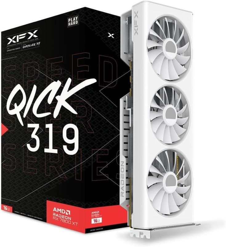 XFX Speedster QICK319 Radeon RX 7800 XT White CORE Gaming Graphics Card with 16GB GDDR6