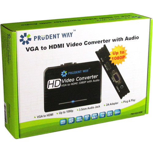 Prudent Way VGA to HDMI Video Converter with Audio