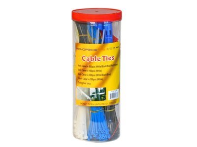 Cable Tie Set, 1000pcs/Pack - Various Lengths/Colors w/ Cutting Tool