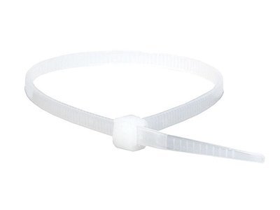 ​8-inch Cable Tie, 100pcs/Pack, 40 lbs Max Weight - White