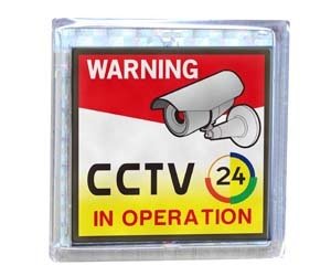 Solar Flashing Warning Sign