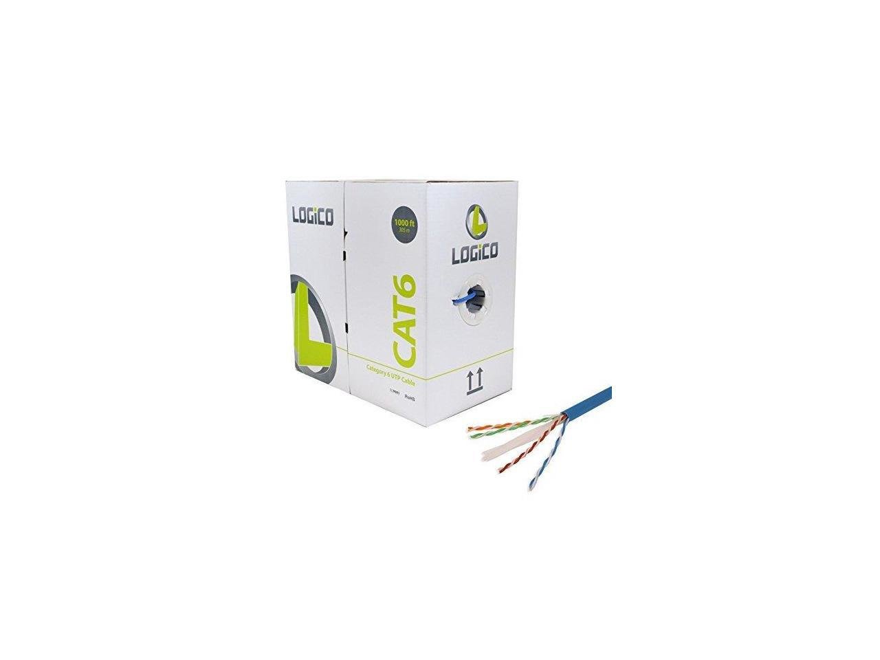 ​CAT6 UTP Solid Network Ethernet Bulk Blue 1000' ft Cable Wire